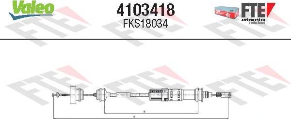 Valeo 4103418 - Трос, управление сцеплением autosila-amz.com