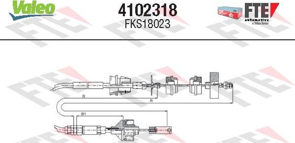 Valeo 4102318 - Трос, управление сцеплением autosila-amz.com