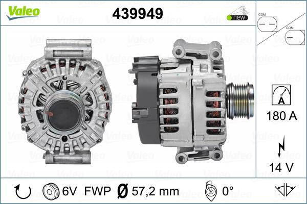 Valeo 439949 - Генератор autosila-amz.com