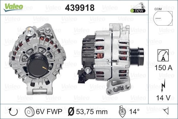 Valeo 439918 - Генератор autosila-amz.com