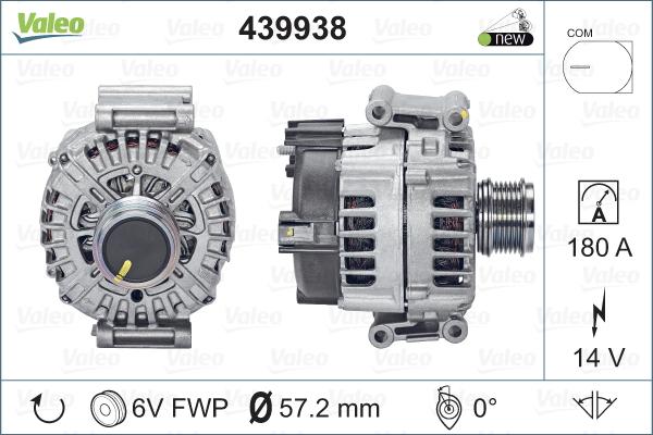 Valeo 439938 - Генератор autosila-amz.com