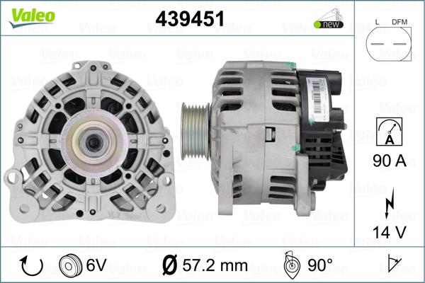 Valeo 439451 - Генератор autosila-amz.com