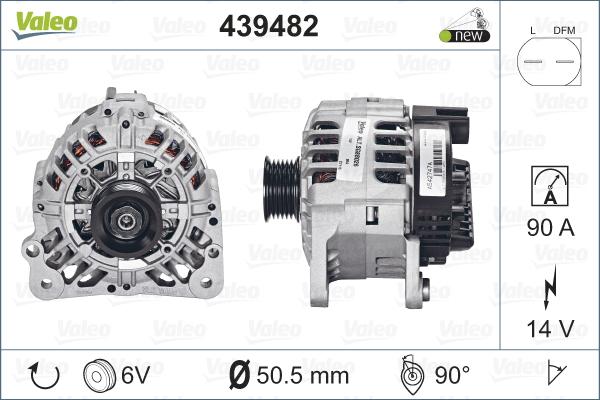 Valeo 439482 - Генератор autosila-amz.com