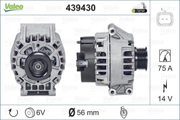 Valeo 439430 - Генератор autosila-amz.com