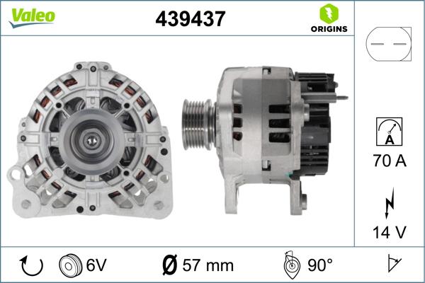 Valeo 439437 - Генератор autosila-amz.com