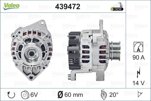 Valeo 439472 - Генератор autosila-amz.com