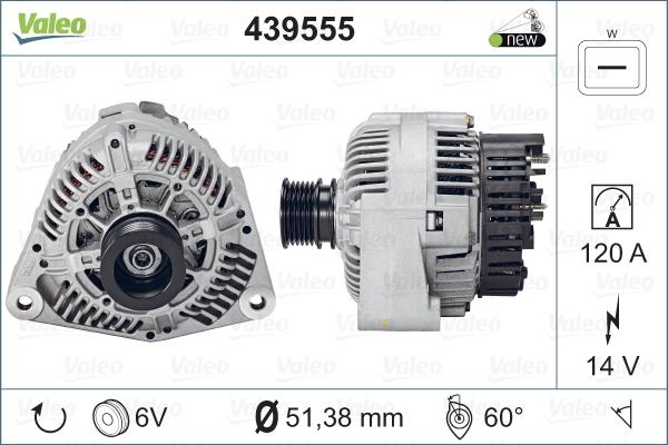 Valeo 439555 - Генератор autosila-amz.com