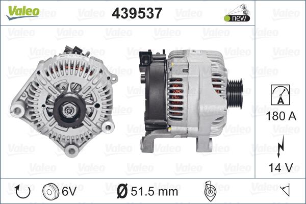 Valeo 439537 - Генератор autosila-amz.com