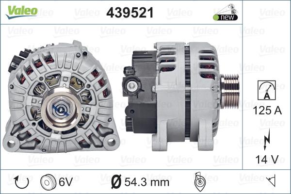 Valeo 439521 - Генератор autosila-amz.com