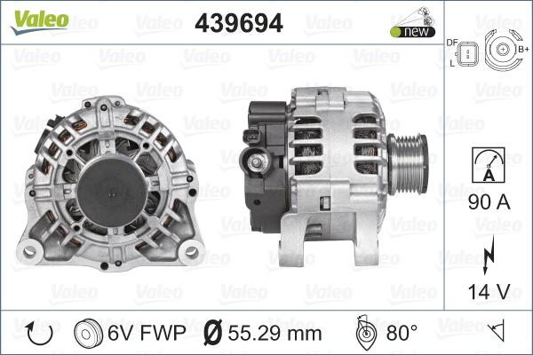 Valeo 439694 - Генератор autosila-amz.com