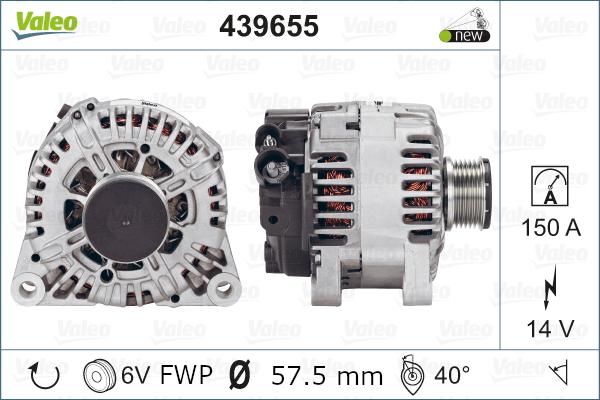 Valeo 439655 - Генератор autosila-amz.com