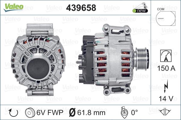 Valeo 439658 - Генератор autosila-amz.com