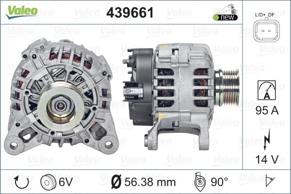 Valeo 439661 - Генератор autosila-amz.com