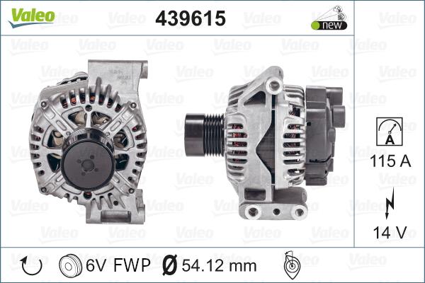 Valeo 439615 - Генератор autosila-amz.com