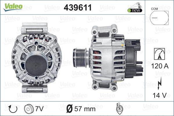 Valeo 439611 - генератор! 120А\ MB W204/S204 1.8-2.5 06> autosila-amz.com