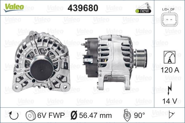 Valeo 439680 - Генератор autosila-amz.com