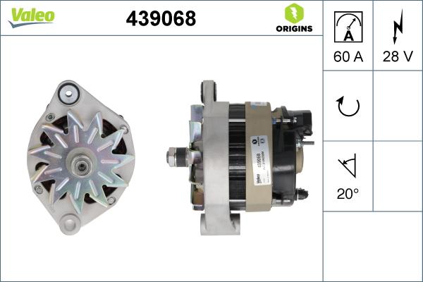 Valeo 439068 - Генератор autosila-amz.com