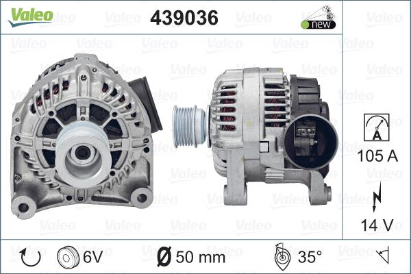 Valeo 439036 - Генератор autosila-amz.com