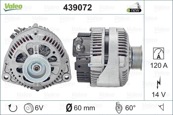 Valeo 439072 - Генератор autosila-amz.com