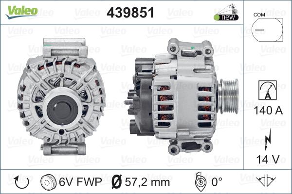 Valeo 439851 - Генератор autosila-amz.com