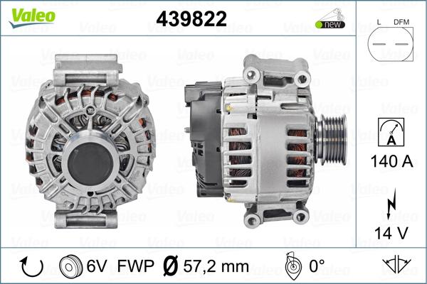 Valeo 439822 - Генератор autosila-amz.com