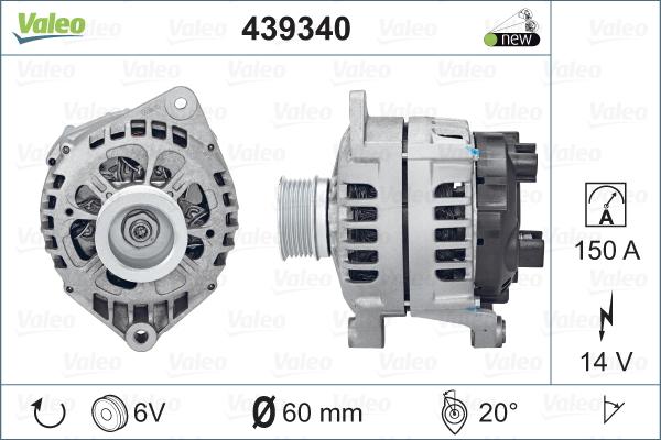 Valeo 439340 - Генератор autosila-amz.com