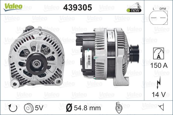 Valeo 439305 - Генератор autosila-amz.com