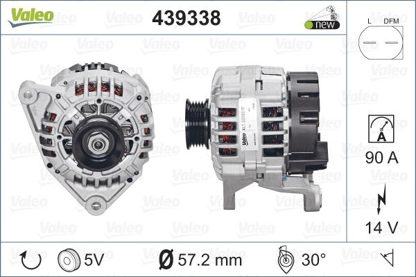 Valeo 439 338 - Генератор autosila-amz.com