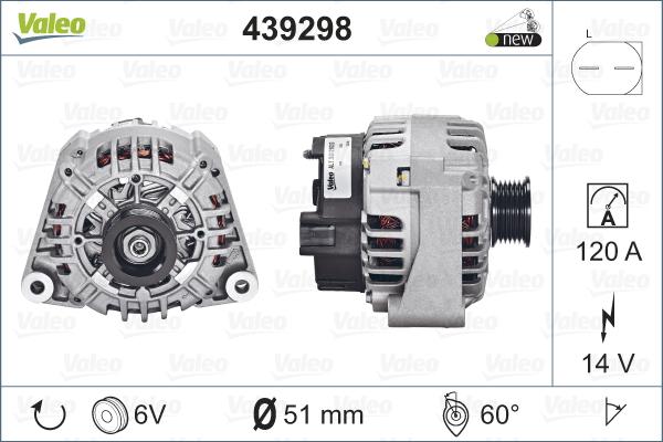 Valeo 439298 - Генератор autosila-amz.com