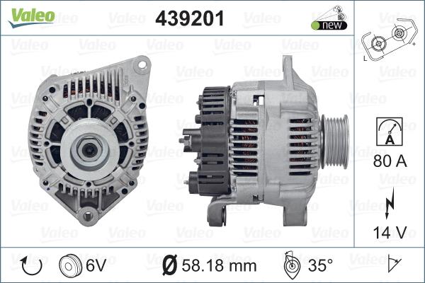 Valeo 439201 - Генератор autosila-amz.com