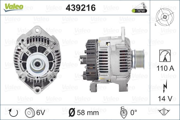 Valeo 439216 - Генератор autosila-amz.com