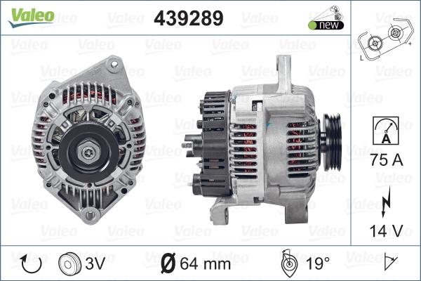 Valeo 439289 - Генератор autosila-amz.com