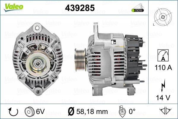 Valeo 439285 - Генератор autosila-amz.com