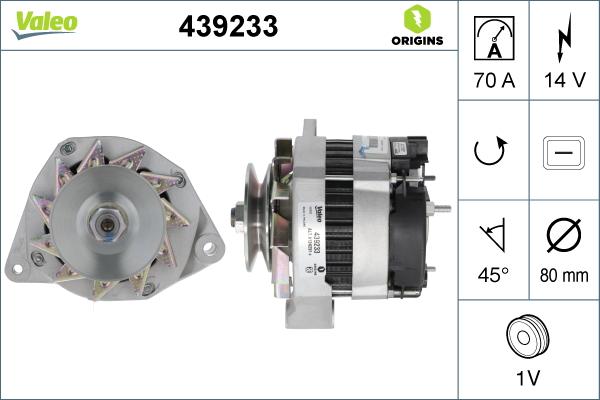 Valeo 439233 - Генератор autosila-amz.com