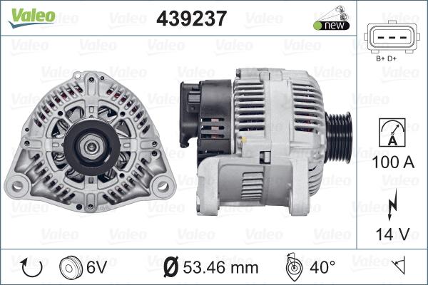 Valeo 439237 - Генератор autosila-amz.com