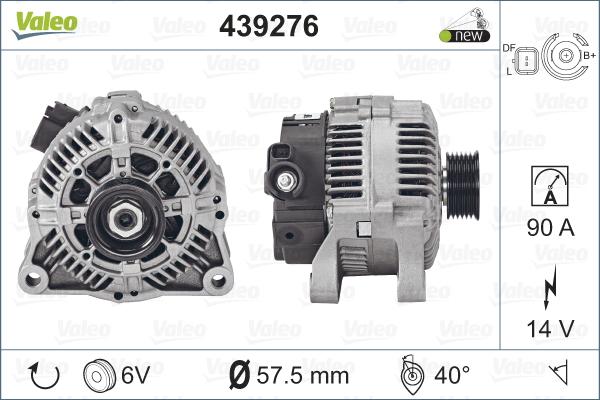 Valeo 439276 - Генератор autosila-amz.com