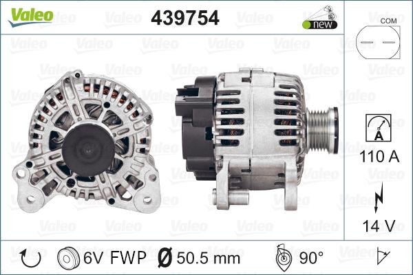 Valeo 439754 - Генератор autosila-amz.com