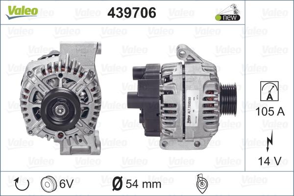 Valeo 439706 - Генератор autosila-amz.com