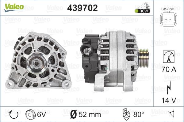 Valeo 439702 - Генератор autosila-amz.com