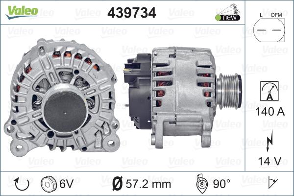 Valeo 439734 - Генератор autosila-amz.com