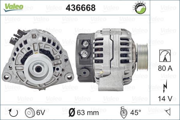 Valeo 436668 - Генератор autosila-amz.com