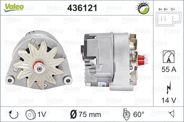 Valeo 436121 - Генератор autosila-amz.com