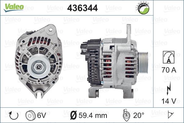 Valeo 436344 - Генератор autosila-amz.com