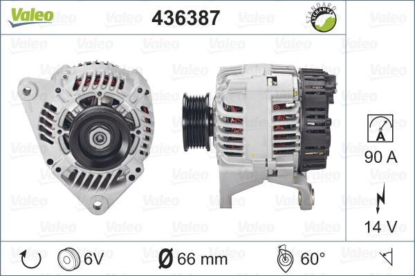 Valeo 436387 - Генератор autosila-amz.com