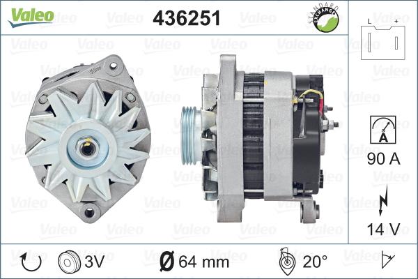 Valeo 436251 - Генератор autosila-amz.com