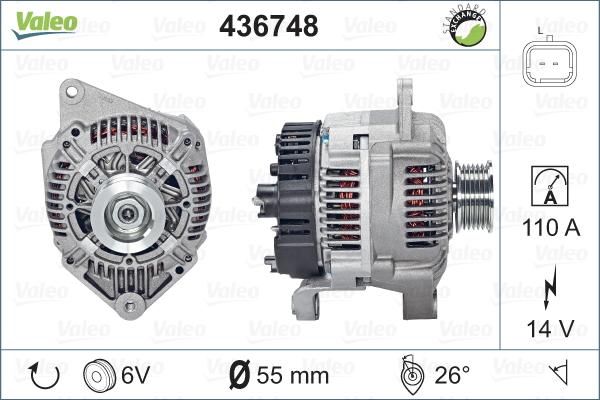 Valeo 436748 - Генератор autosila-amz.com