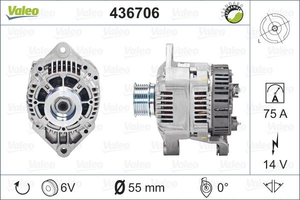 Valeo 436706 - Генератор autosila-amz.com