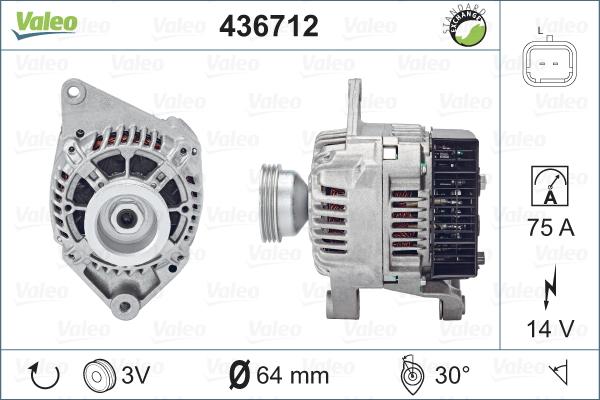 Valeo 436712 - Генератор autosila-amz.com