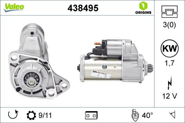 Valeo 438495 - Стартер VAG CALIFORNIA/GOLF/JETTA autosila-amz.com