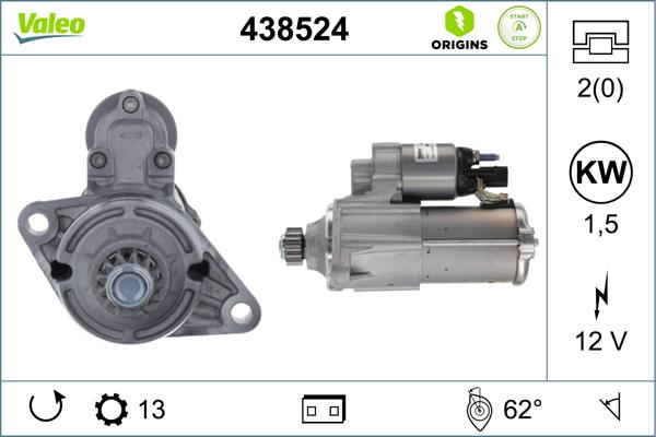 Valeo 438524 - Стартер autosila-amz.com